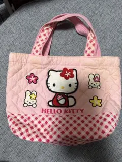 ハローキティ キルティング ミニトートバッグ　レトロ　お弁当入れ　レア‼️のサムネイル