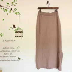 GAP /ニット ロング タイトスカート ウエストゴム 左スリット XS