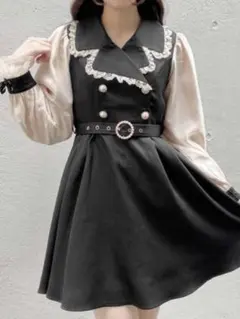 ロジータ ROJITA キラキラパール配色テーラードワンピース