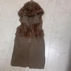 【極美品】Lui's FEMME ラビットファーニットベスト　ジレ　ブラウン