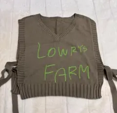 LOWRYS FARM ベージュ Vネックニットベスト F