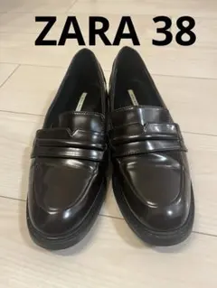 ZARA ダークブラウン ローファー 38
