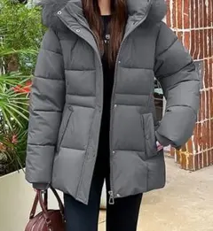 【新品】ダウンジャケット　レディース　ファー　ベルト付き