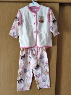 アンパンマン ベビーパジャマ 上下セット 長袖　キルト　ベスト付き 90cm