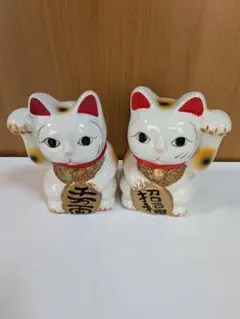218 招き猫　千万両　招福　2匹セット　縁起物