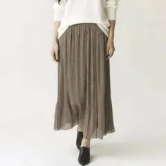 Bou jeloudブージュルード　ロング丈　スカート　ベージュ　プリーツ