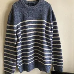 GAP ネイビー/ホワイト ストライプ セーター L