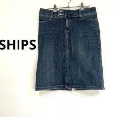 SHIPS デニムスカート Mサイズ 台形 美シルエットのサムネイル