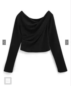 ドレープカシュクールトップス[dk1261]ブラック