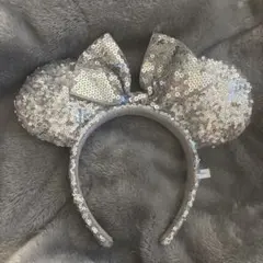 シルバー ミッキーマウス耳カチューシャ