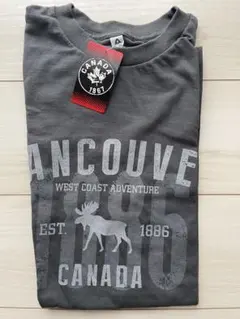 VANCOUVER Tシャツ カナダ製 ムース柄 グレー 未使用