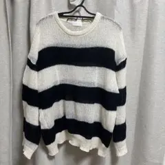 nemne シアーニット 透かしニット ボーダー