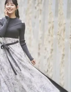 未使用品　MERCURYDUO ニットドッキングトワルトジュイワンピース　S