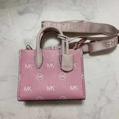 MICHAEL KORS ピンク ショルダーバッグ MKロゴ入り