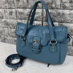 CELINE トリオンフ トートバッグ ハンドバッグ ブルー Y2K エナメル
