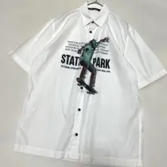 ZARA プリントコットンシャツS