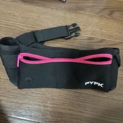 PYFK ランニングポーチ ウエストポーチ ブラック ピンク