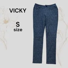 ビッキー 美品 ヘリンボーン スキニーパンツ ストレッチ スリム ダークグレーのサムネイル