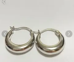 シルバーステンレスフープピアス　チャンキーピアス　プックリシンプルワンタッチ