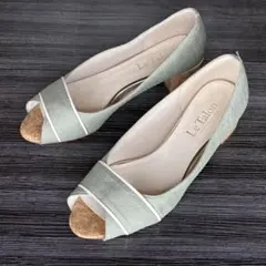 Le Talon ルタロン 切り替えオープントゥ パンプス ハイヒール