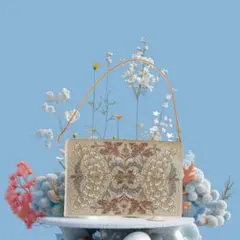 vintage 総ビーズバッグ昭和レトロ ゴールドパーティー着物