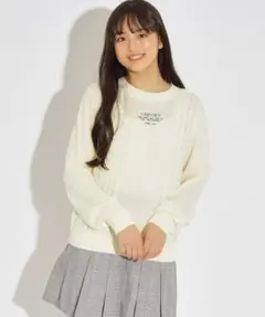 新品　ピンクラテ　ケーブルニットプルオーバー　アイボリー　160cm