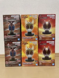 仮面ライダー　BIGサイズソフビ　マスクディスプレイ　クウガ　カブト　電王