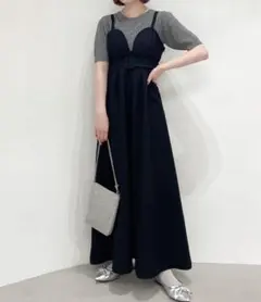 ベルト付きフレアキャミワンピース