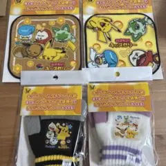 リポビタンキッズゼリー　ポケモン　ミニハンカチタオル2枚とあったか手袋２個