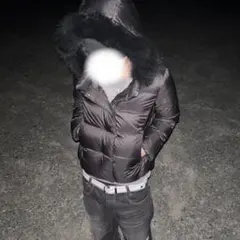 Y2K ファー付きダウンジャケット 平成 ギャル男 光沢 短丈 opium