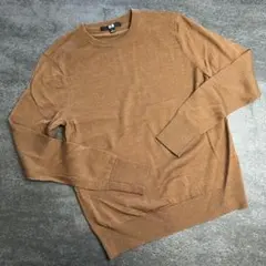 美品 UNIQLO メリノクルーネックセーター ブラウン S