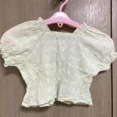 刺繍入りパフスリーブブラウス