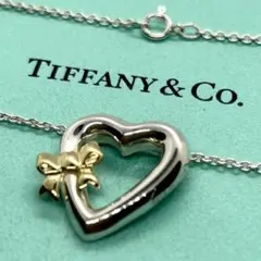 ✨希少✨ティファニー ハート リボン ネックレス 925×750 コンビ 人気