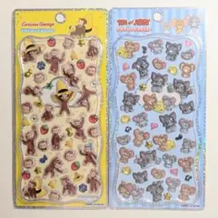 プチドロップステッカートムとジェリー おさるのジョージ 2枚セット