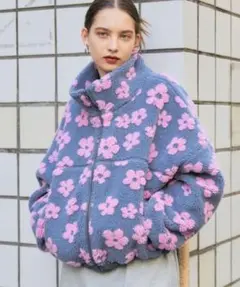 ELLE GIRL 花柄フリースジャケット