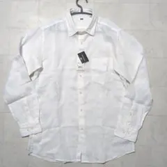 新品 ユニクロ プレミアムリネンシャツ 長袖 ホワイト