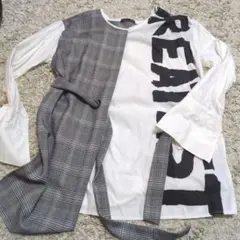 ❤ZARA アシンメトリーチェック柄トップス