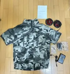 美品 bigborn 空調風神服 ブルー迷彩 メンズ ファン付きジャケット
