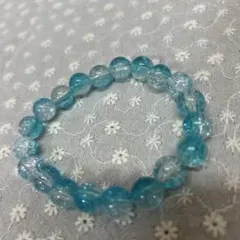 青色クリアビーズブレスレット