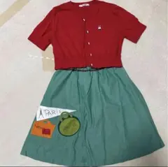 美品　ファミリア　カーディガン　スカートセット　140