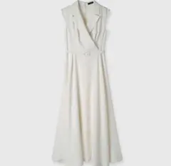 2025年版　anuans ダブルサテンテーラードフレアワンピース S