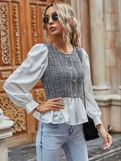 ペプラムブラウス　Sサイズ