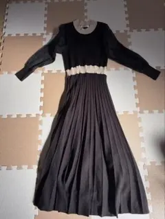 マジェスティックレゴン プリーツワンピース シースルー袖