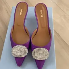 PIPPICHIC パープル ビジュー ミュール