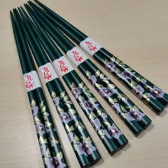 日本製 すべらない 若狭塗のお箸 5膳セット green-color