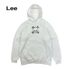 90s Lee パーカー プルオーバー スカル ドクロ プリント ホワイト Mのサムネイル
