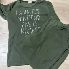 フリース長袖Tシャツ グレー テキストプリント