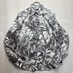 美品✨Paul smith 総柄シャツ グレー Mサイズ アロハ 花柄 メンズ