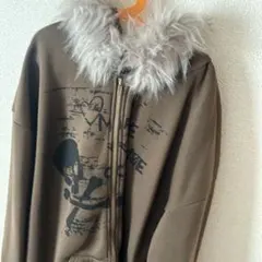 ブラウンフード付きジャケット