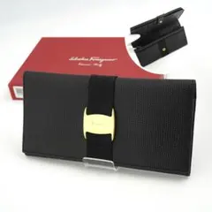✨未使用展示品✨ Ferragamo ミニ財布　リザード　ヴァラリボン　ガマ口 ✨未使用展示品・箱付き✨ Ferragamo ミニ財布 ヴァラリボン リザード